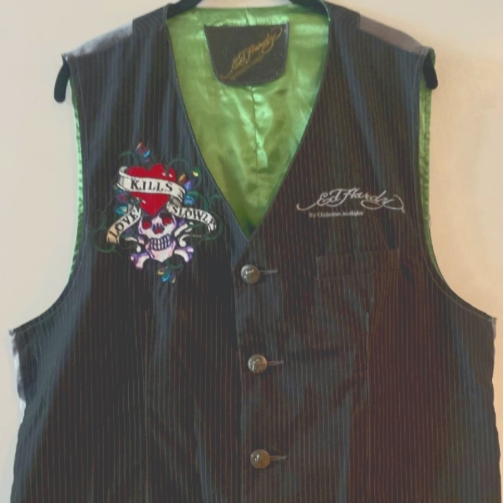 VTG Ed Hardy Christian Audigier Vest Love Kills Slowly Sz2xl